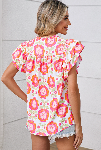Rose Boho Floral Top