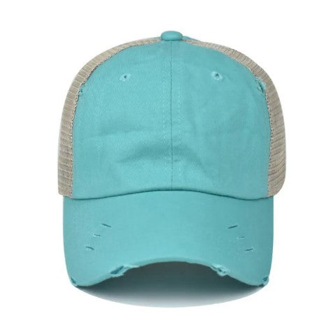 Ponytail Criss Cross Baseball Hat - SOLID
