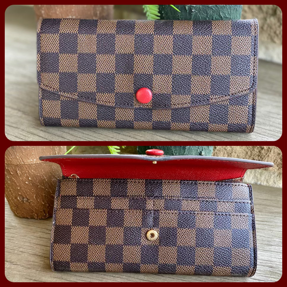 Checkered Snap Wallet - Large