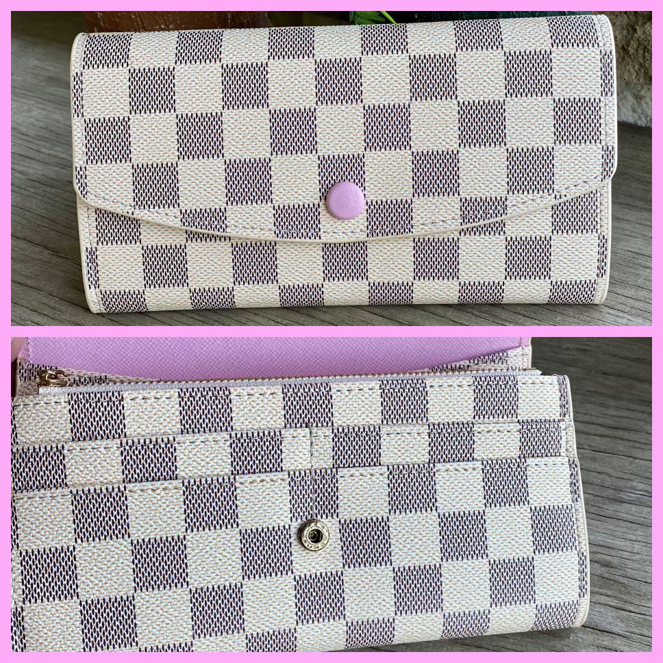 Checkered Snap Wallet - Large